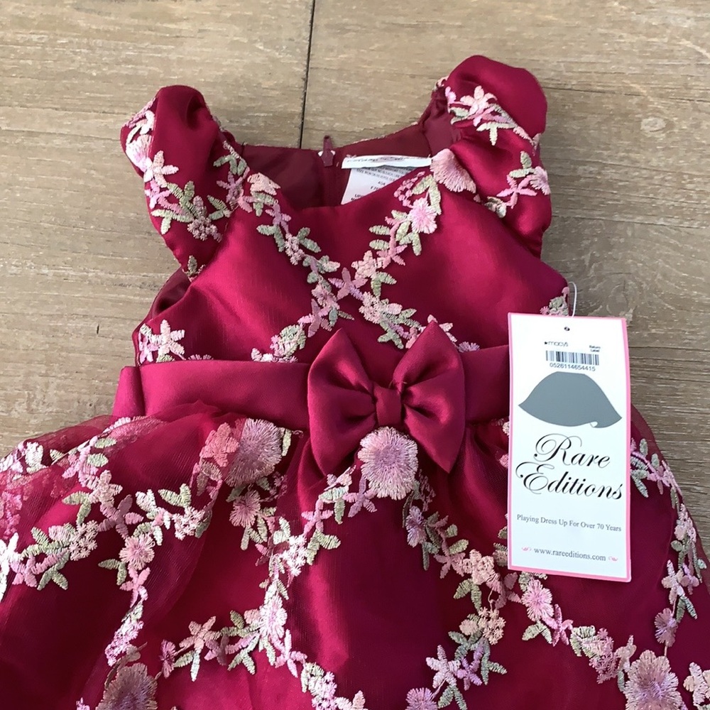 Burgundy embroidered occasion dress